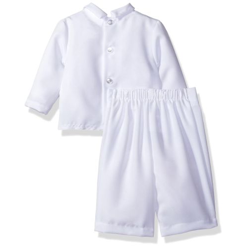  Lauren Madison Baby Christening Baptism 3 Piece Shantung Long Pant Set