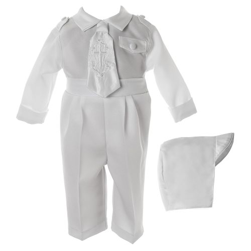  Lauren Madison Baby Boys Christening Baptism Poly Gabardine 3 Piece Set