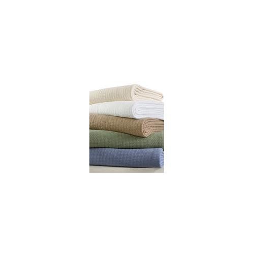  RALPH LAUREN Ralph Lauren Classic Premium Cotton Blanket 90 x 90, Ivory, FullQueen