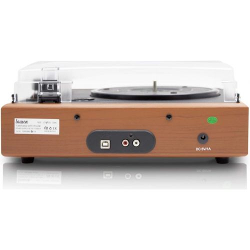  Lauson Woodsound JTF535 Vinyl Record Player with Speakers Vinyl Turntable and USB Belt-Driven Vintage Phonograph Record Player 3 Speed RCA line-Out