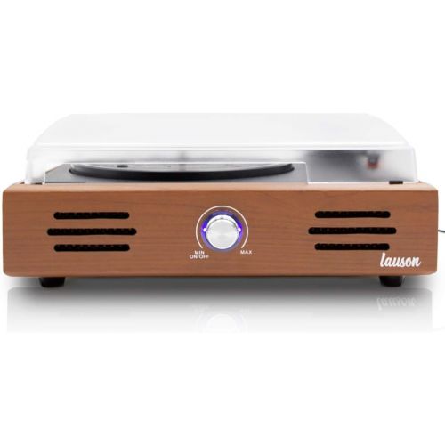  Lauson Woodsound JTF535 Vinyl Record Player with Speakers Vinyl Turntable and USB Belt-Driven Vintage Phonograph Record Player 3 Speed RCA line-Out