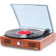 Lauson Woodsound Lauson JTF535 Record Player, Turntable USB for Vinyl Records 3 Speed, Belt Driven Vintage Record Player Vinyl-to-MP3, Stereo Built in Speakers, Lp Phonograph, RCA Output, Natural W