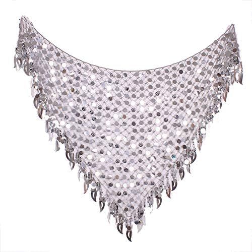  Lauthen.S Women Belly Dance Hip Scarf Sequins Mesh Triangle Wrap Skirt Waist Chain