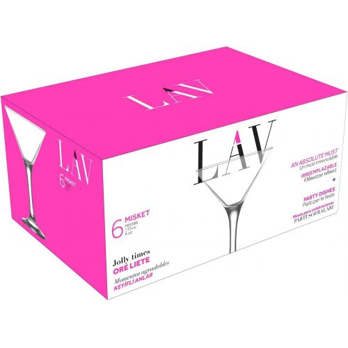  [아마존베스트]LAV Martini Glasses 6-Piece, 6 Oz Martini Cocktail Glass Set Perfect for Cosmopolitan and Elegant Cocktails, Clear Bar Glasses Set Classic Chic Design for Home Parties and Celebrat