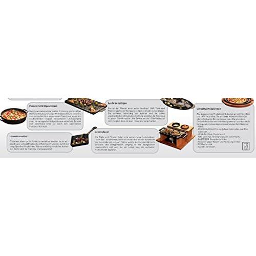  LAVA Cookware Gusseisen emailliert Grillpfanne mit Griff, 20 x 20 cm, schwarz