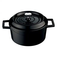 LAVA Cookware Lava Gusseisen Topf runder Topf mit Deckel, 28 cm schwarz