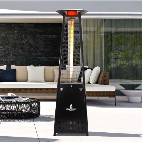  Lava Heat Italia - AMAZON-140 - KD Patio Heater - Hammered Black Finish - Propane Configuration