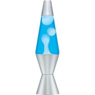 Lava the Original 14.5-Inch Silver Base Lamp with White Wax in Blue Liquid