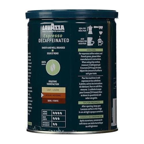  Lavazza Espresso Decaffeinated Ground Coffee, 8 oz