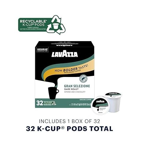  Lavazza Gran Selezione Single-Serve Coffee K-Cup® Pods for Keurig® Brewer, Dark Roast, 10 Count Box, (Pack Of 6) 100% Arabica, Rainforest Alliance Certified 100% sustainably grown, Value Pack