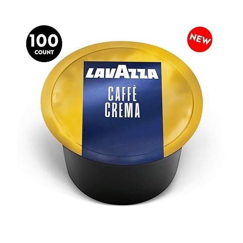  Lavazza Blue Single Espresso Caffe Crema Coffee Capsules, Value Pack, Blended and roasted in Italy, Sweet blend from its aromatic notes of biscuits and jasmine,100% Arabica, 100 Count