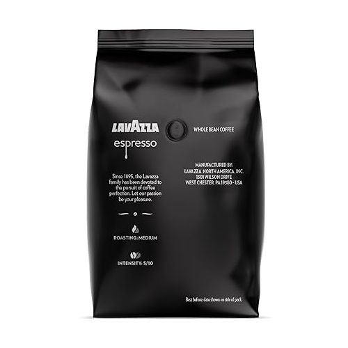  Lavazza Espresso Whole Bean Coffee Blend, Medium Roast, 2.2 Pound Bag (Packaging May Vary) Premium Quality, Non GMO, 100% Arabica, Rich bodied