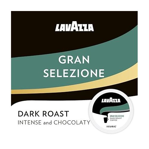  Lavazza Gran Selezione Single-Serve Coffee K-Cup® Pods for Keurig® Brewer - 40 Count, 100% Arabica, Rainforest Alliance Certified 100% sustainably grown, Value Pack