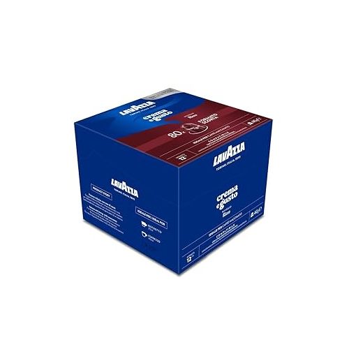 Lavazza Crema e Gusto Ricco, Rich Taste, 80 Aluminum Capsules Compatible with Original Nespresso Machines, with Notes of Chocolate, Wood and Spices, Arabica and Robusta, Intensity 12, Dark Roast