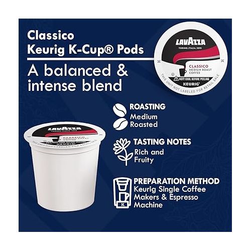  Lavazza K-Cups Mix 30 Pods - Espresso Italiano, Classico, Decaf, 10ea Espresso Cups Arabica, Compatible Keurig Brewers, Single Serve Coffee Machines, Light, Medium, Dark Roast, Kcups Coffee Caps