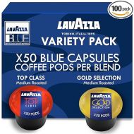 Lavazza Blue Capsules Coffee Pods, Best Value Pack 2 x 50 each, 100 ct, Top Class, Gold Selection for Lavazza LB Machines (all types)