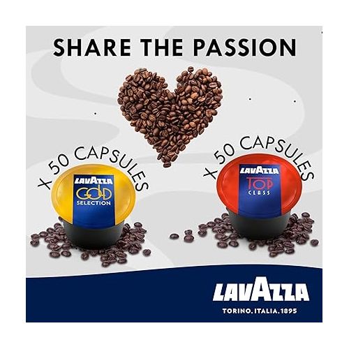  Lavazza Blue Capsules Coffee Pods, Best Value Pack 2 x 50 each, 100 ct, Top Class, Gold Selection for Lavazza LB Machines (all types)