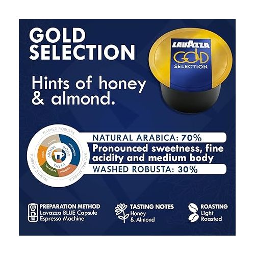  Lavazza Blue Capsules Coffee Pods, Best Value Pack 2 x 50 each, 100 ct, Top Class, Gold Selection for Lavazza LB Machines (all types)