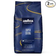 Lavazza Super Crema Whole Bean Coffee Blend, Medium Espresso Roast, 4.4 .lbs, 2 Pack