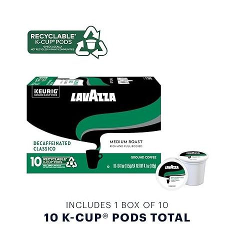  Lavazza Decaffeinated Classico Single-Serve Coffee K-Cups for Keurig Brewer, 10 Count Boxes (Pack of 6)