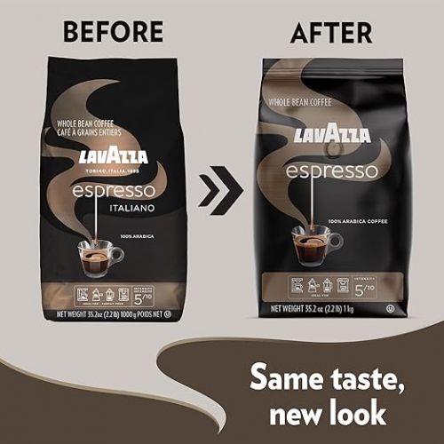  Lavazza Caffe Espresso Italiano Whole Bean Coffee Blend, Medium Roast, 2.2-Pound Bag (Pack of 2)