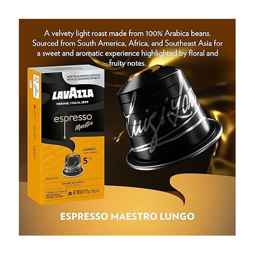  Lavazza Variety Pack Aluminum Espresso Capsules Compatible with Nespresso Original Machines Variety Pack (Pack of 60) ,Value Pack, 10 Count (Pack of 6)