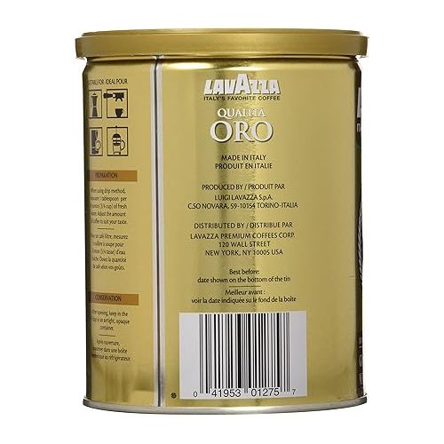  Lavazza Qualita Oro Ground Coffee, 8.8 Ounce (Pack of 2) - Packaging May Vary