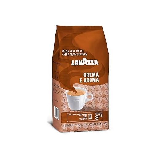  Lavazza Crema E Aroma Whole Bean Coffee Blend, Pack of 3 (2.2-Pound Bag Each), Balanced medium roast with an intense, earthy flavor and long lasting crema, Non-GMO