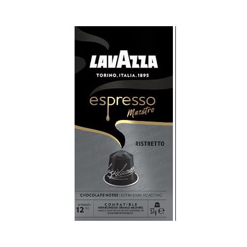  Lavazza Espresso Maestro Ristretto Nespresso Compatible Aluminium Coffee Capsules, Zero CO2 Impact (Pack of 10, Total 100 Pods)