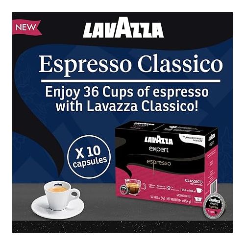  Lavazza Expert Capsules Variety Pack 30 pods - Classic, Intenso, Decaf, 10 x Pods Each, for LAVAZZA Coffee LB, Medium & Dark Roast, Full & Balanced Blend