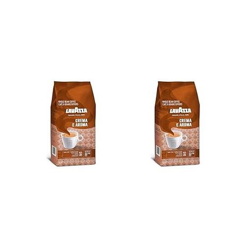  Lavazza Crema E Aroma Whole Bean Coffee Blend, 2.2-Pound Bag, Balanced medium roast with an intense, earthy flavor and long lasting crema, Non-GMO (Pack of 2)