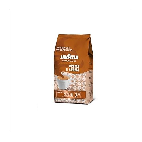  Lavazza Crema E Aroma Whole Bean Coffee Blend, 2.2-Pound Bag, Balanced medium roast with an intense, earthy flavor and long lasting crema, Non-GMO (Pack of 2)