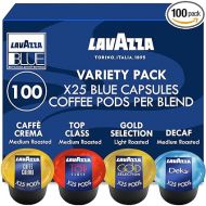 Lavazza Blue Capsules Coffee Pods, Best Value Variety Pack - Top Class, Gold Collection, Decaf Dek and Caffe Crema for Lavazza LB Machines (all types), 25 Each, 100-Count