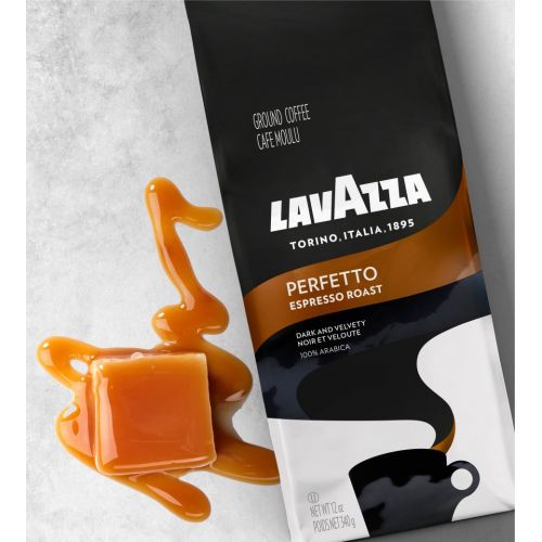  Lavazza Perfetto Ground Coffee Blend, Dark Roast, 12-Ounce Bags (Pack of 6) Authentic Italian, Value Pack, Blended And Roasted in Italy, Non-GMO, 100% Arabica, Full-bodied