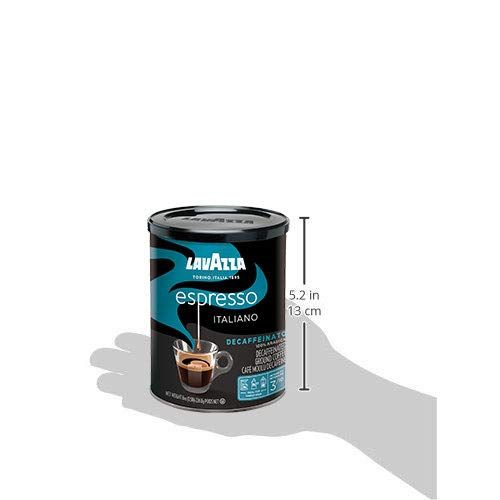  Lavazza Espresso Decaffeinato Ground Coffee Blend, Decaffeinated Medium Roast, 8-Oz Cans (Pack of 4) Authentic Italian, Blended And Roasted in Italy, Non GMO, A Full Bodied with Sw