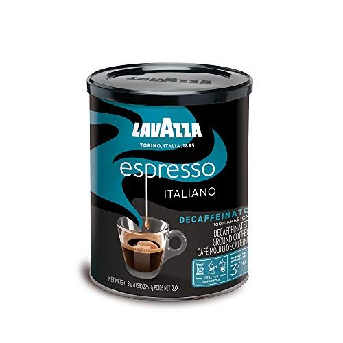  Lavazza Espresso Decaffeinato Ground Coffee Blend, Decaffeinated Medium Roast, 8-Oz Cans (Pack of 4) Authentic Italian, Blended And Roasted in Italy, Non GMO, A Full Bodied with Sw