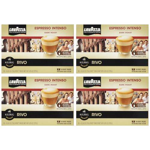  Lavazza Espresso Intenso for Keurig Rivo System (Pack of 4, 18 Count Each)