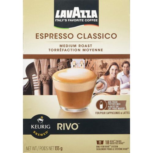  Lavazza Espresso Classico for Keurig Rivo System,2-18 packs 36-0.26oz