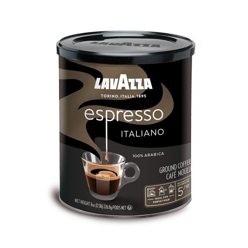  Lavazza Espresso Italiano Ground Coffee Blend, Medium Roast, 8-Ounce Cans (Pack of 6) (Packaging may vary)