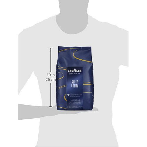  Lavazza Super Crema Whole Bean Coffee Blend, Medium Espresso Roast, 2.2 Pound (Pack of 6), Authentic Italian, Blended and roasted in Italy, Value Pack, Mild and creamy