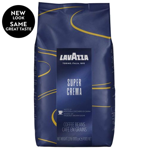  Lavazza Super Crema Whole Bean Coffee Blend, Medium Espresso Roast, 2.2 Pound (Pack of 6), Authentic Italian, Blended and roasted in Italy, Value Pack, Mild and creamy