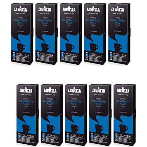  Lavazza Decaffeinato Ricco Espresso Dark Roast Capsules Compatible with Nespresso Original* Machines (Pack of 100)