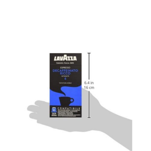  Lavazza Decaffeinato Ricco Espresso Dark Roast Capsules Compatible with Nespresso Original* Machines (Pack of 100)