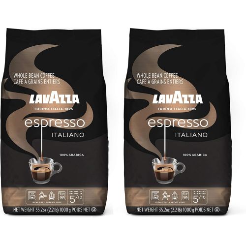  Lavazza Caffe Espresso Italiano Whole Bean Coffee Blend, Medium Roast, 2.2-Pound Bag (Pack of 2)