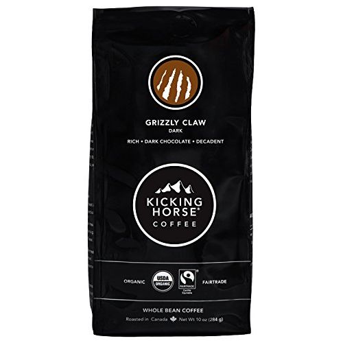  Lavazza Kicking Horse Coffee, Grizzly Claw, Dark Roast, Whole Bean, 10 Oz - Certified Organic, Fairtrade, Kosher Coffee