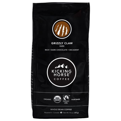  Lavazza Kicking Horse Coffee, Grizzly Claw, Dark Roast, Whole Bean, 10 Oz - Certified Organic, Fairtrade, Kosher Coffee