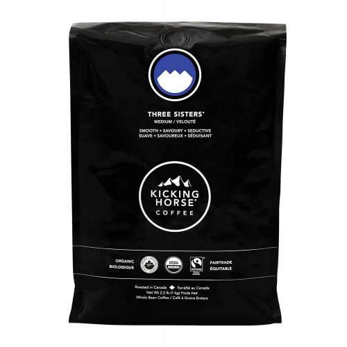  Lavazza Kicking Horse Coffee, Three Sisters, Medium Roast, Whole Bean, 2.2 Pound - Certified Organic, Fairtrade, Kosher Coffee