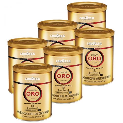  Lavazza Qualita Oro Ground Coffee Blend, Medium Roast, 8.8-Oz Cans (Pack of 6)