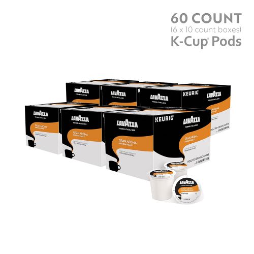  Lavazza Gran Aroma Single-Serve Coffee K-Cups for Keurig Brewer, Medium Espresso Roast, 10-Count Boxes (Pack of 6)