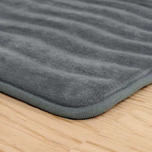  Lavish Home Memory Foam Extra Long Bath Rug Mat - Platinum - 24x60